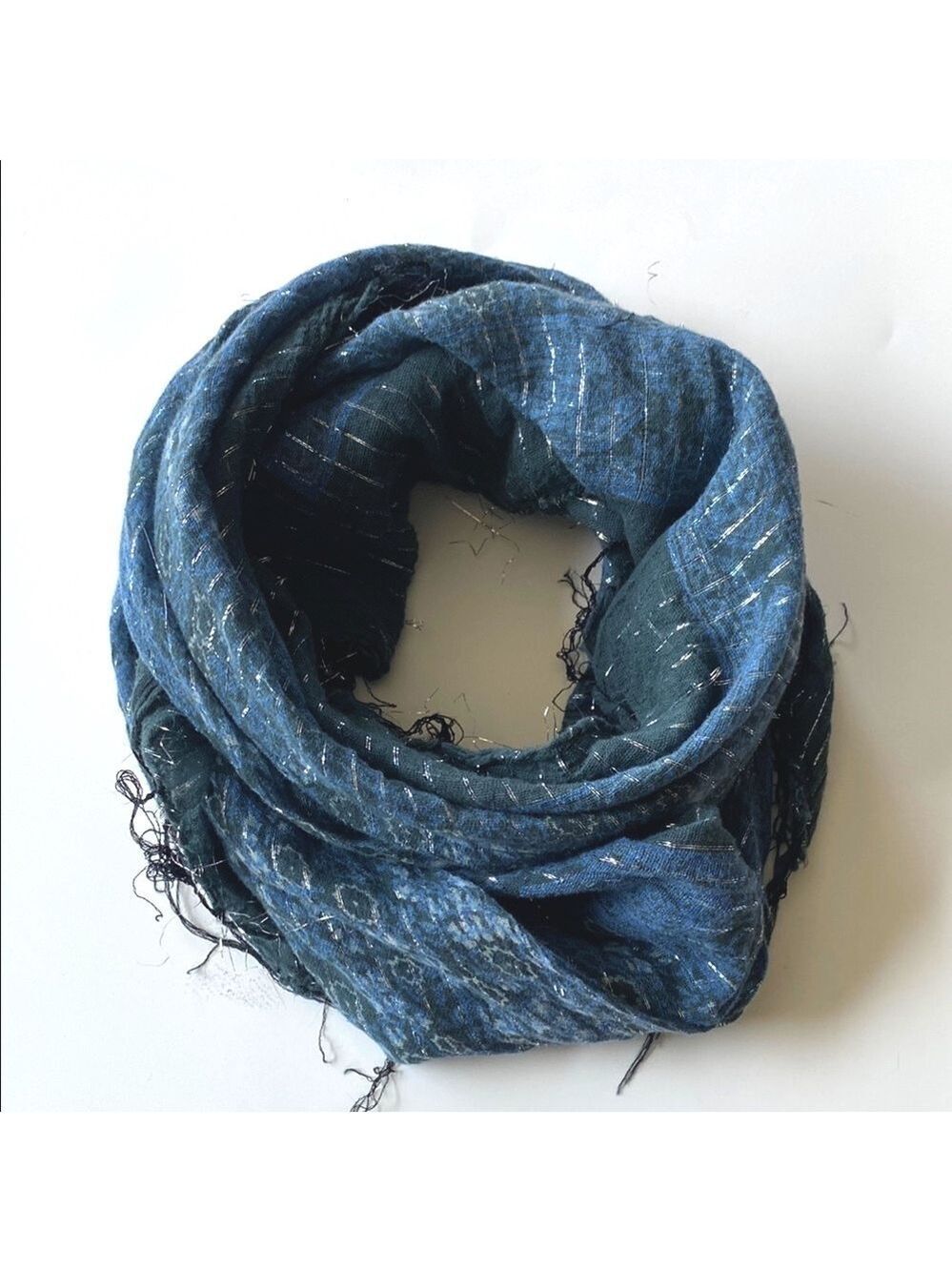 🎈$5 add on. Light Blue Scarf with Silver Highlights